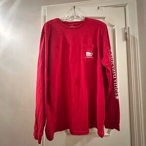 Vineyard Vines Men's Bright Red Long Sleeve Tee